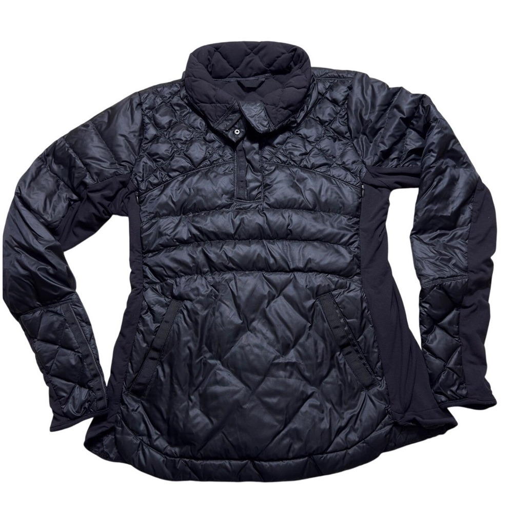 Lululemon What The Puff Pullover Jacket Black Size 12 Nanopuff Quilted Hybrid